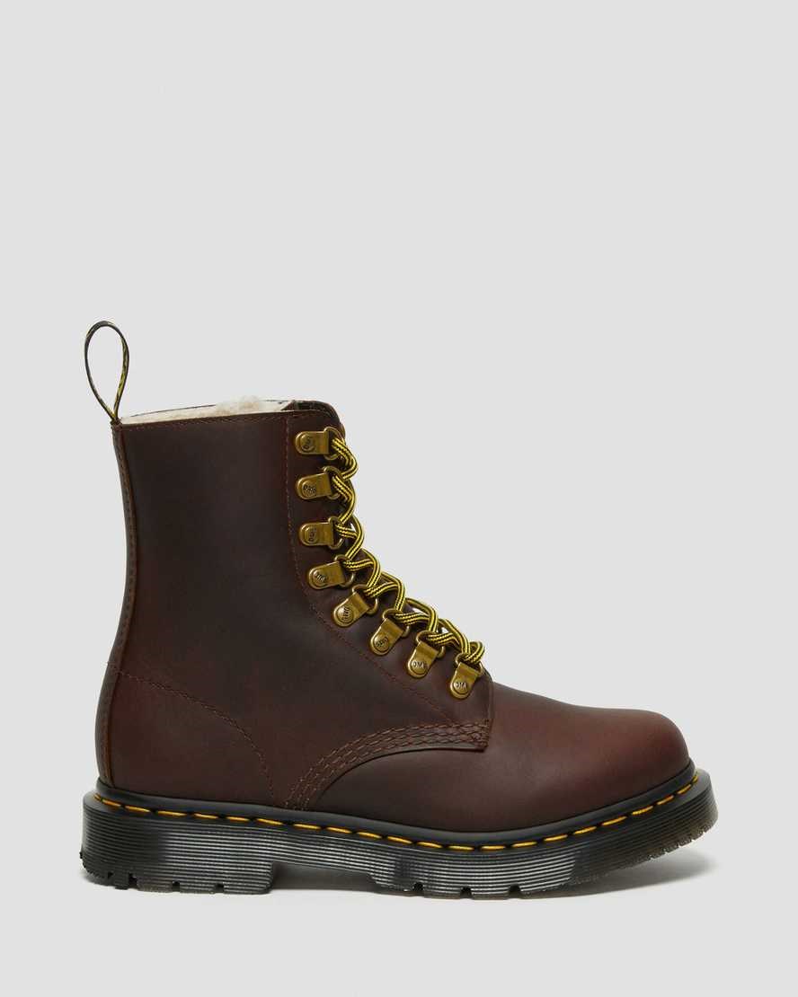 Dr Martens 1460 Pascal DM's Wintergrip Leather Women's Lace Up Boots Brown Snowplow | UMPGSD045