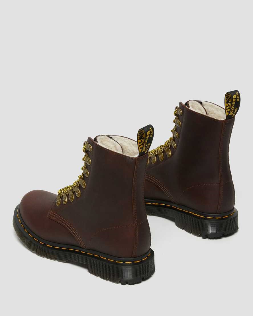 Dr Martens 1460 Pascal DM's Wintergrip Leather Women's Ankle Boots Brown Snowplow | ZJREHS670