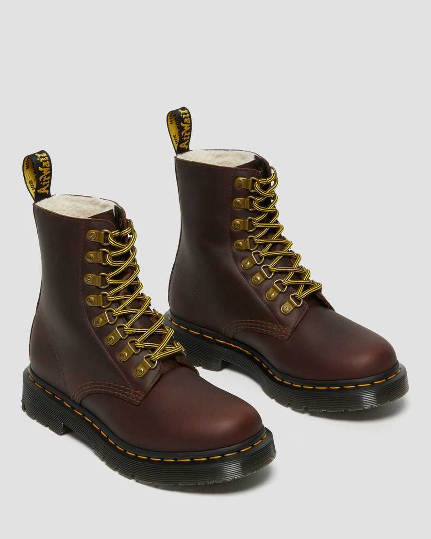 Dr Martens 1460 Pascal DM's Wintergrip Leather Women's Ankle Boots Brown Snowplow | ZJREHS670