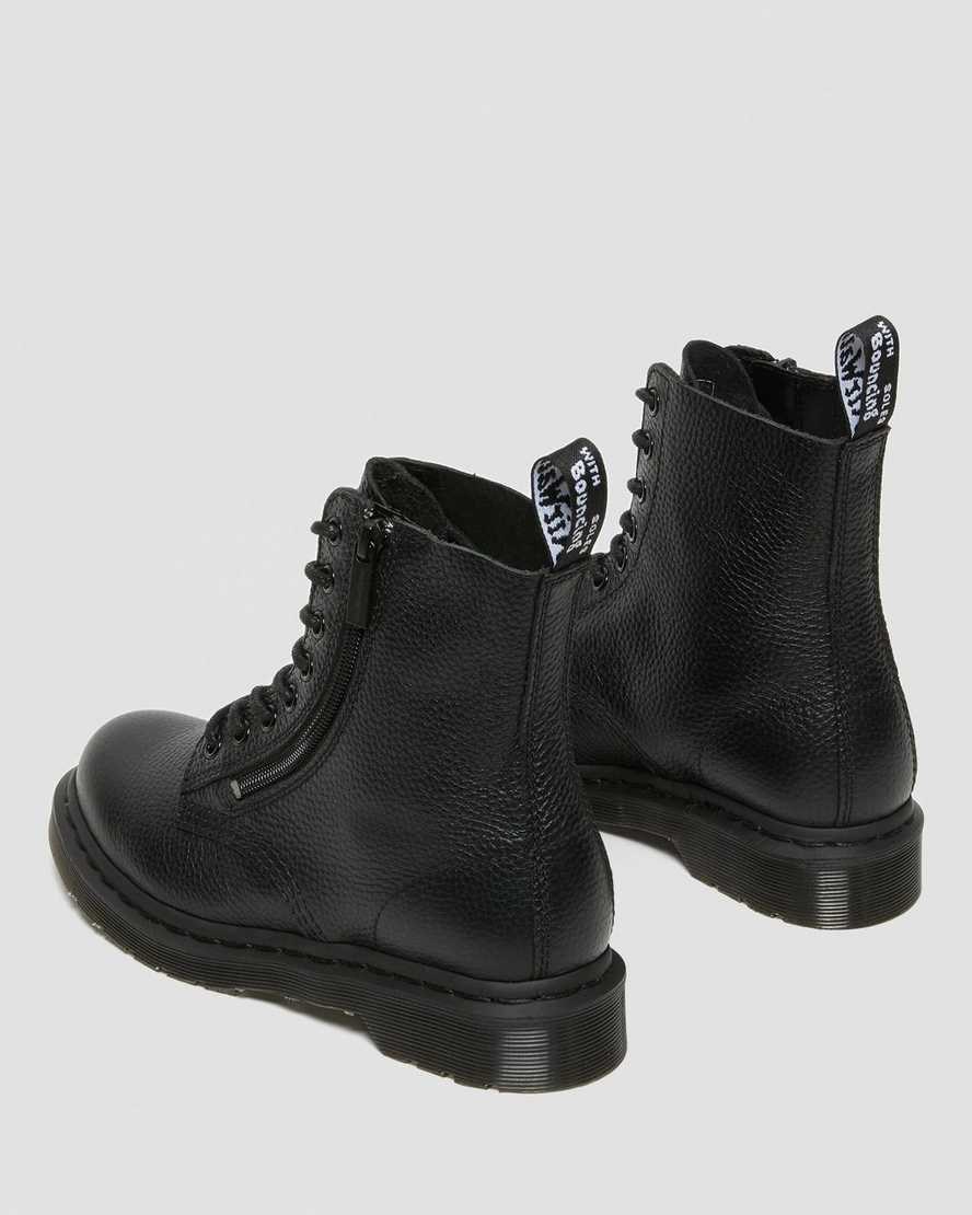 Dr Martens 1460 Pascal Leather Men's Zip Up Boots Black Milled Nappa Leather | NEJLTR314