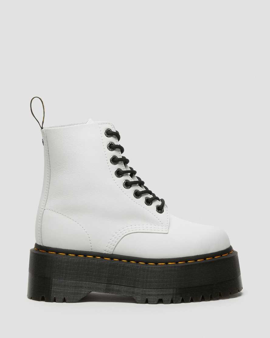 Dr Martens 1460 Pascal Max Leather Women's Ankle Boots White Pisa | QDFWRL017