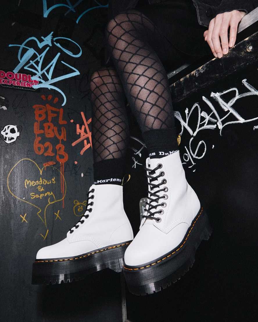 Dr Martens 1460 Pascal Max Leather Women's Ankle Boots White Pisa | QDFWRL017