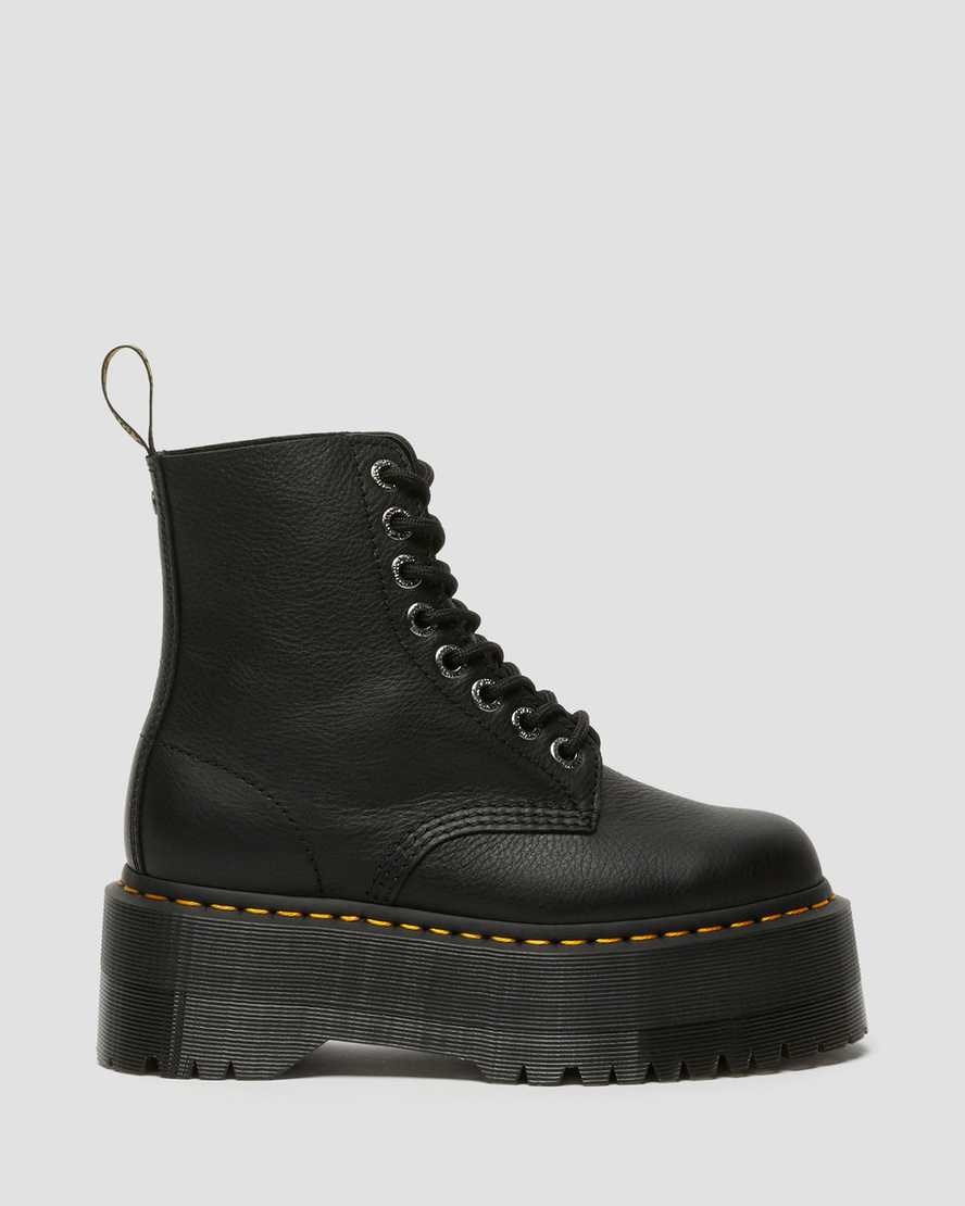 Dr Martens 1460 Pascal Max Leather Women's Lace Up Boots Black Pisa | UZYGDE709