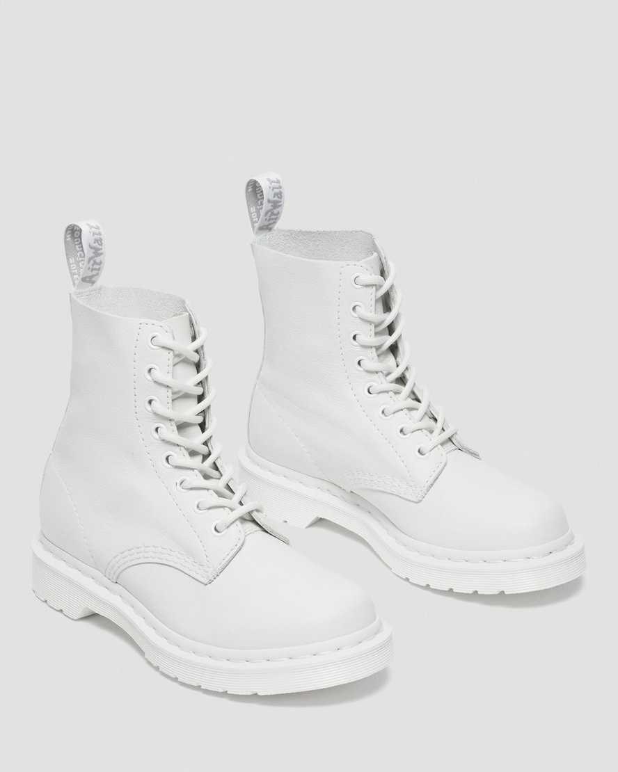 Dr Martens 1460 Pascal Mono Women's Lace Up Boots White Virginia | DGHKCV653