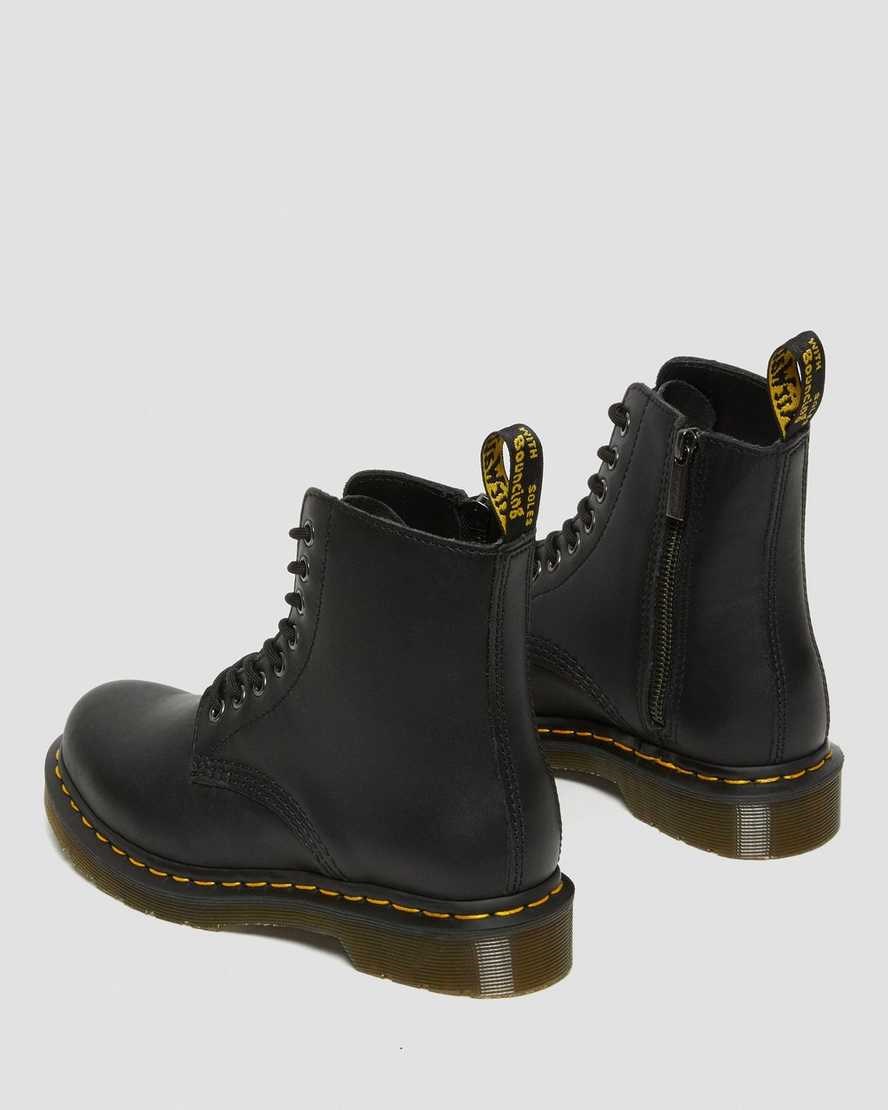 Dr Martens 1460 Pascal Nappa Men's Zip Up Boots Black Nappa | QLDPRH597