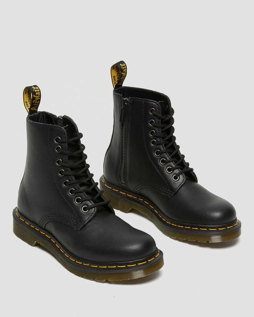 Dr Martens 1460 Pascal Nappa Men's Zip Up Boots Black Nappa | QLDPRH597