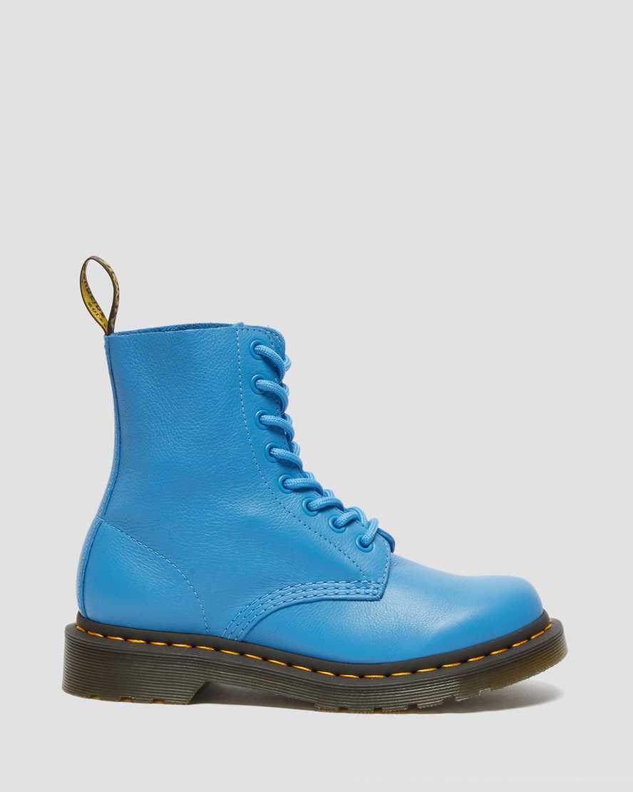 Dr Martens 1460 Pascal Virginia Leather Women's Lace Up Boots Blue Virginia | ARCUHW738