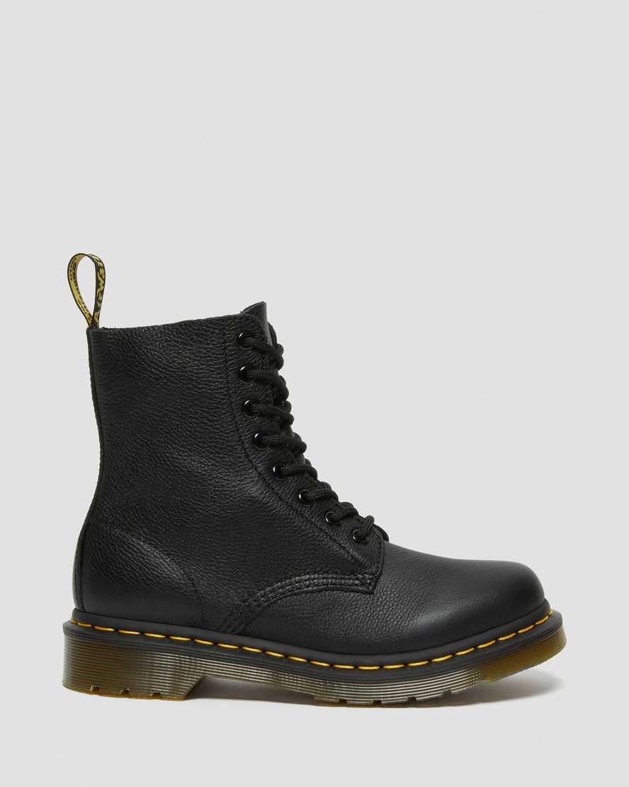 Dr Martens 1460 Pascal Virginia Leather Women's Lace Up Boots Black Virginia | JAORNX453