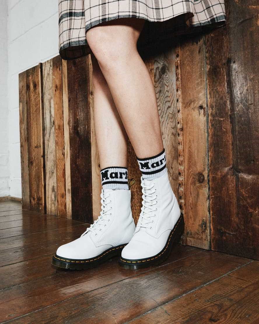 Dr Martens 1460 Pascal Virginia Leather Women's Ankle Boots White Virginia | MVXQLR123