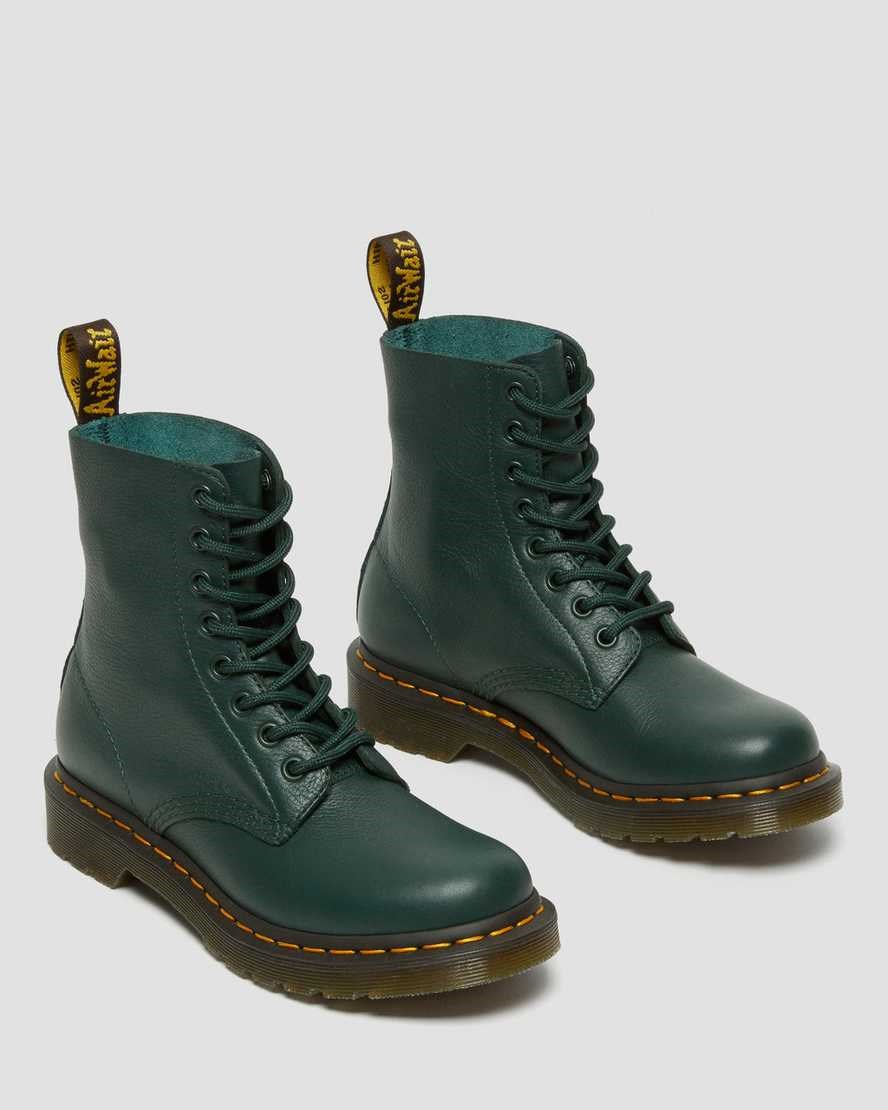 Dr Martens 1460 Pascal Virginia Leather Women's Lace Up Boots Green Virginia | WUFIGQ352