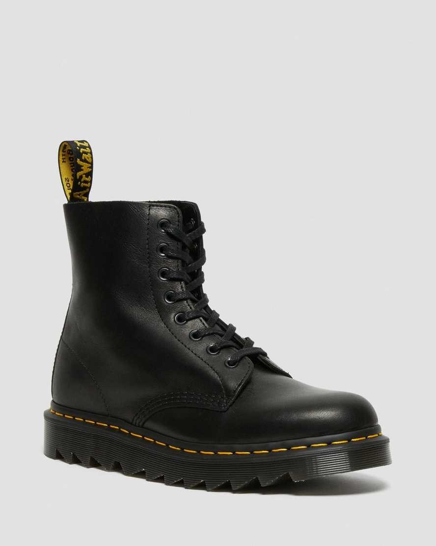 Dr Martens 1460 Pascal Ziggy Leather Men's Ankle Boots Black Luxor | KZPYMD106