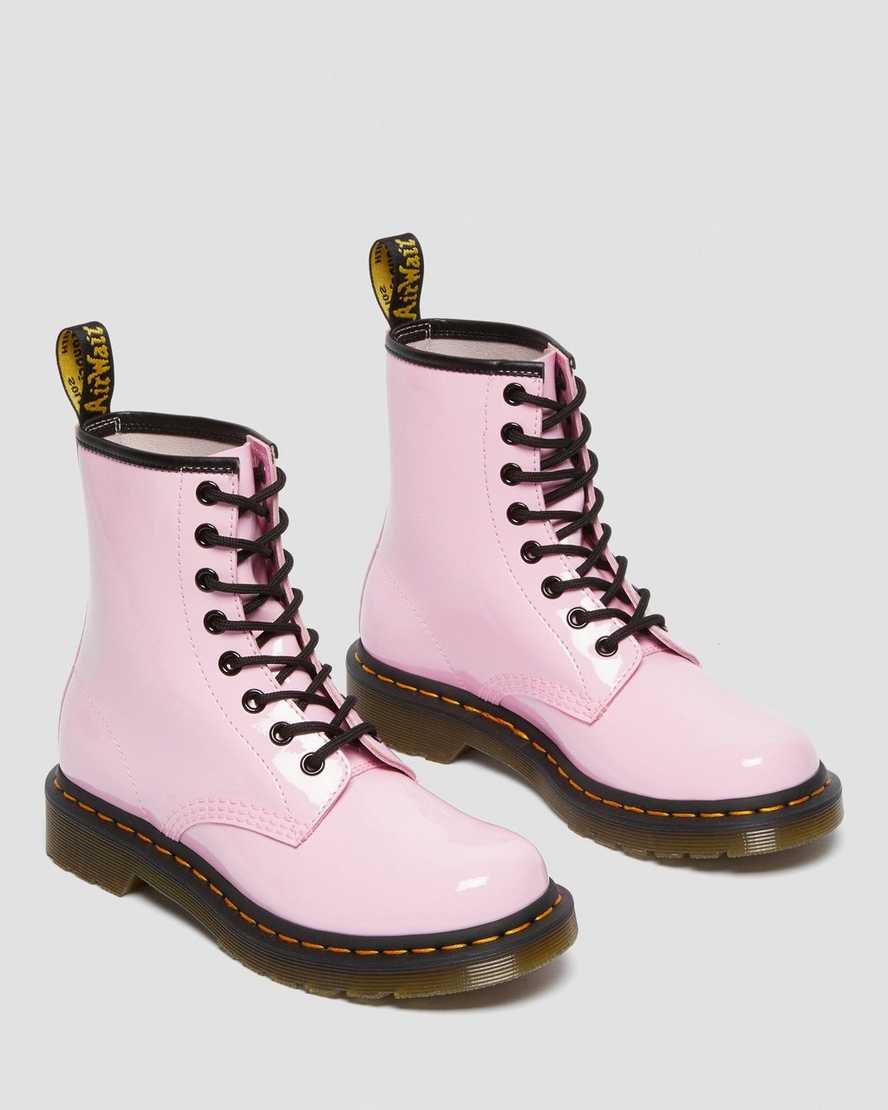 Dr Martens 1460 Patent Leather Women's Lace Up Boots Pale Pink Patent Lamper | OIKBUW967