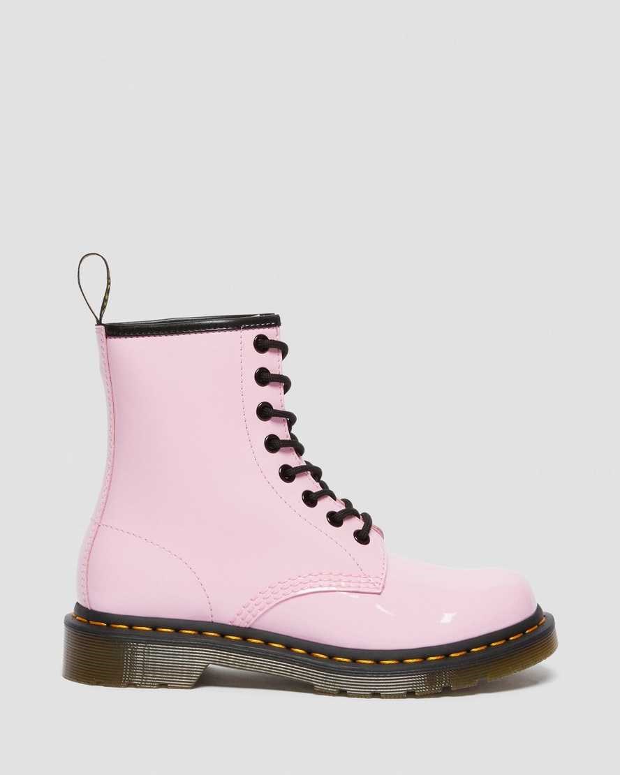 Dr Martens 1460 Patent Leather Women's Lace Up Boots Pale Pink Patent Lamper | OIKBUW967