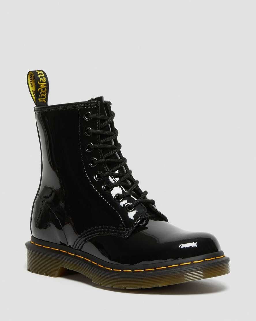 Dr Martens 1460 Patent Leather Women\'s Lace Up Boots Black Patent Lamper | RANSGE136