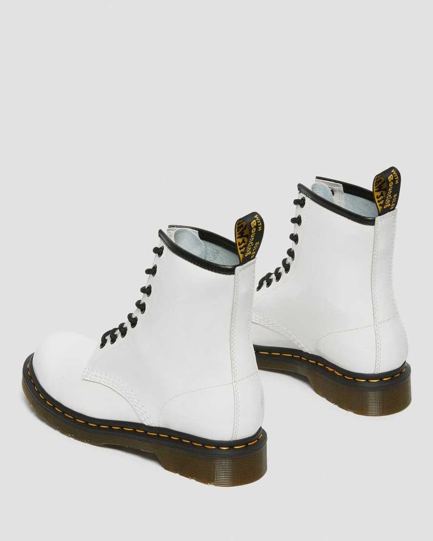 Dr Martens 1460 Patent Leather Women's Lace Up Boots White Patent Lamper | TSDEKY823