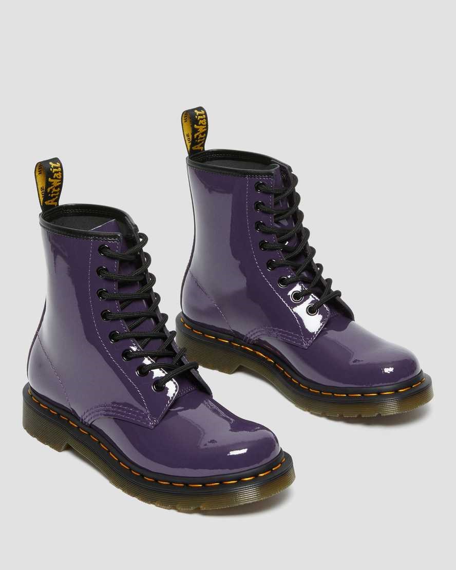 Dr Martens 1460 Patent Leather Women's Patent Boots Blackcurrant Patent Lamper | UXDSFC943