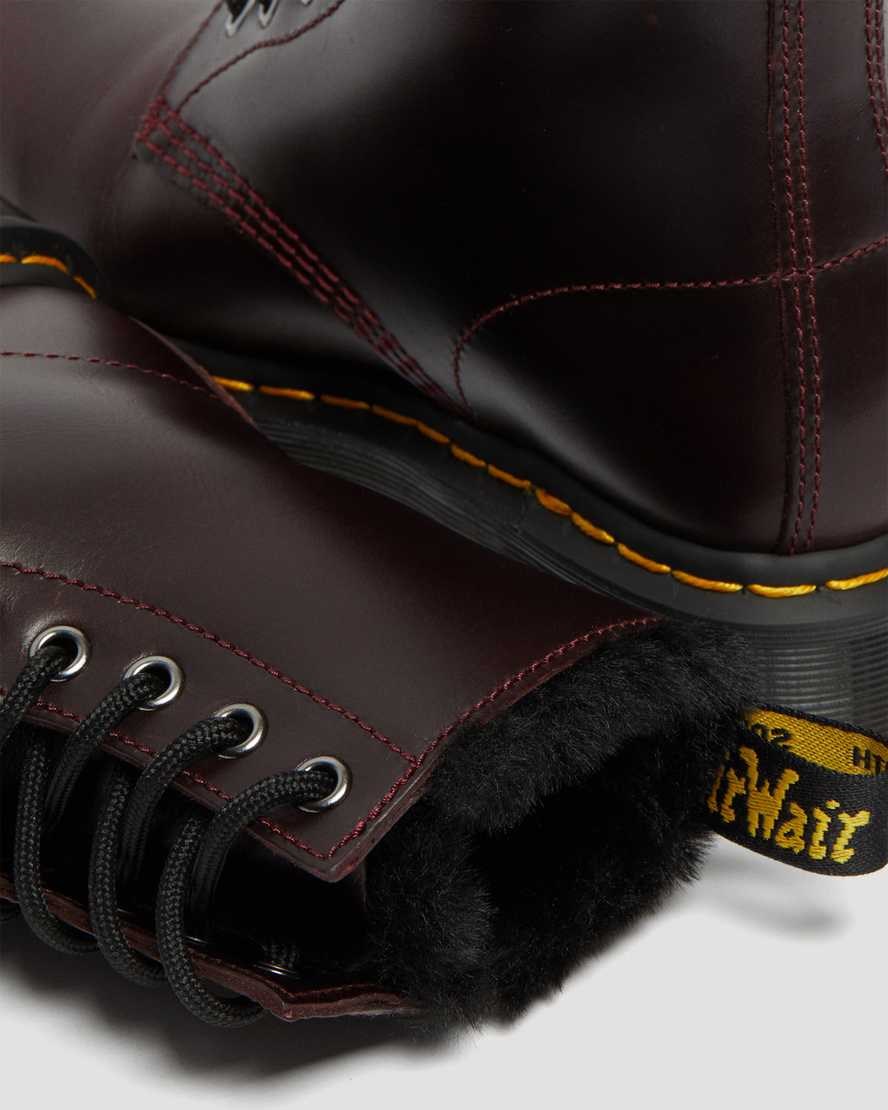 Dr Martens 1460 Serena Faux Fur Lined Women's Ankle Boots Oxblood Atlas | YTCFPG834