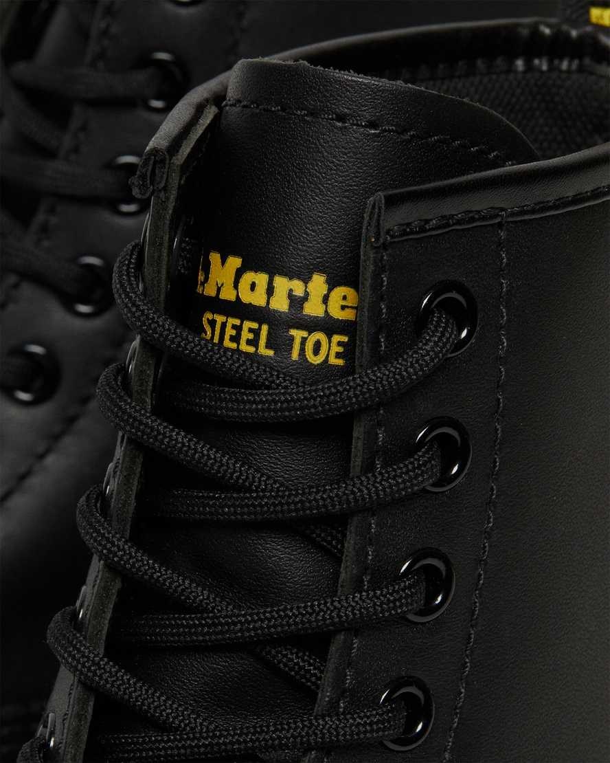 Dr Martens 1460 Slip Resistant Steel Toe Women's Lace Up Boots Black Industrial Full Grain | ZTILEM624