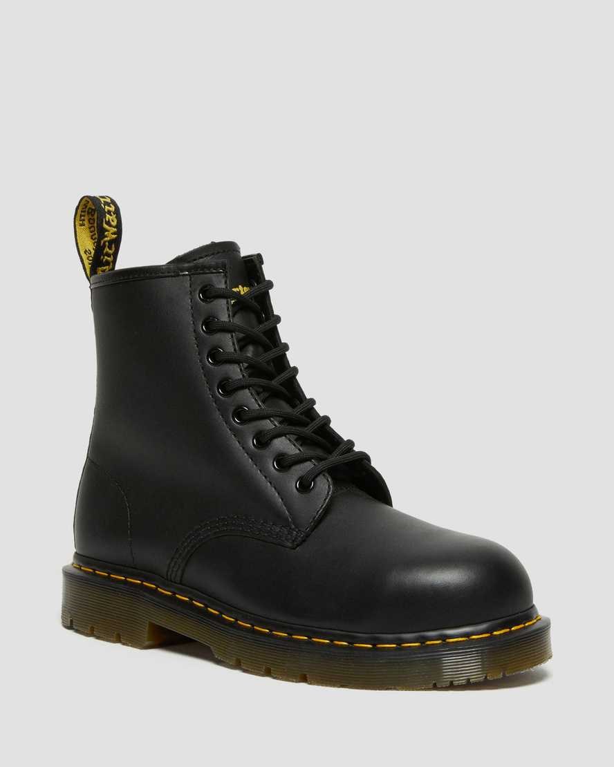 Dr Martens 1460 Slip Resistant Steel Toe Women's Lace Up Boots Black Industrial Full Grain | ZTILEM624