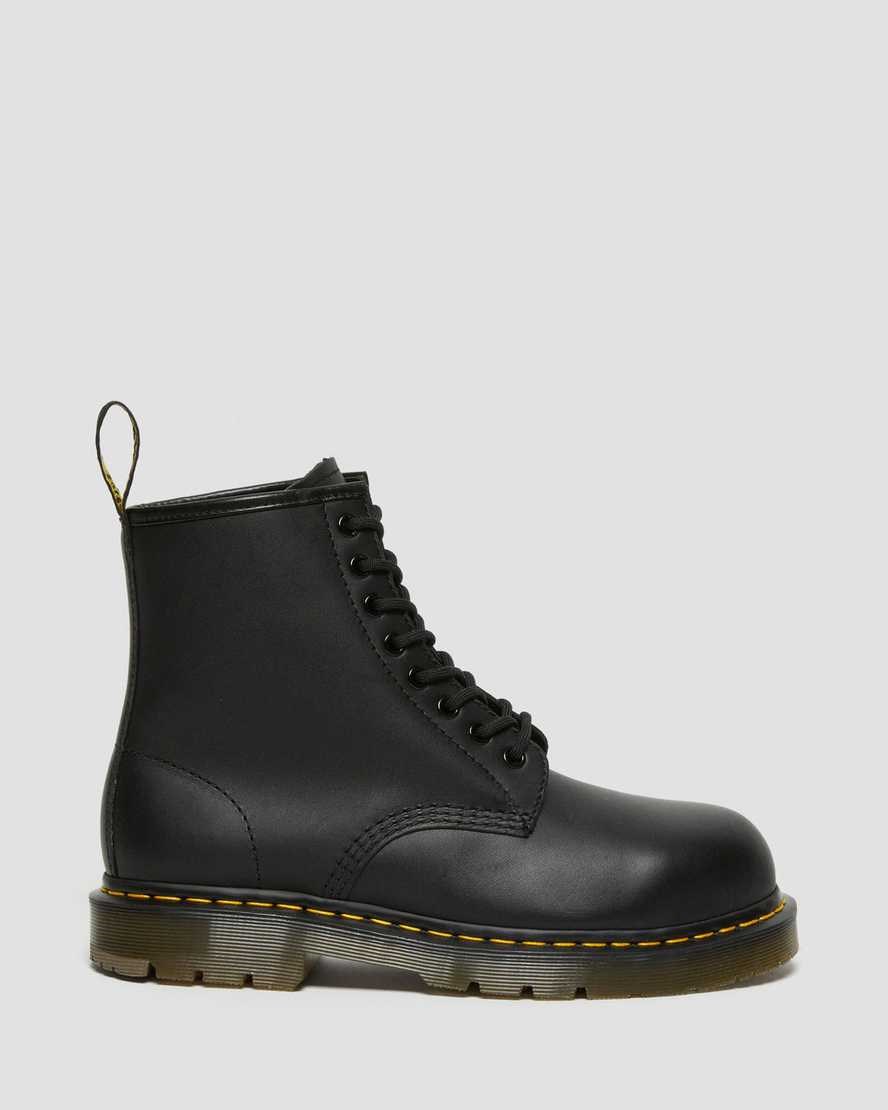 Dr Martens 1460 Slip Resistant Steel Toe Women's Lace Up Boots Black Industrial Full Grain | ZTILEM624