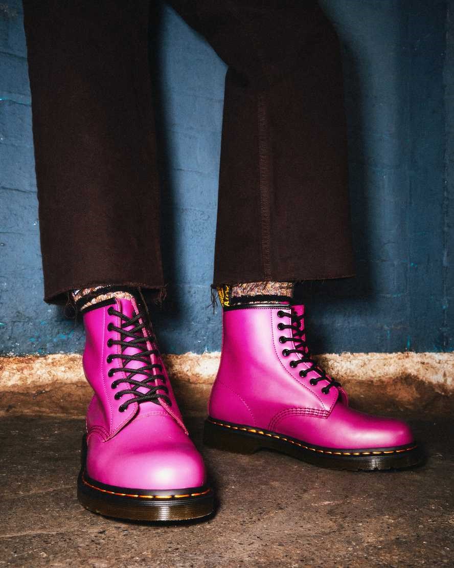 Dr Martens 1460 Smooth Leather Men's Ankle Boots Pink Smooth Leather | ILVKMF850