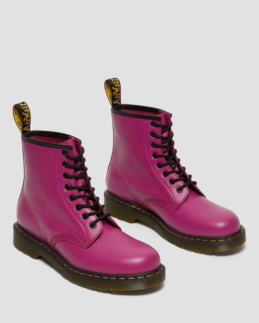 Dr Martens 1460 Smooth Leather Men's Ankle Boots Pink Smooth Leather | ILVKMF850