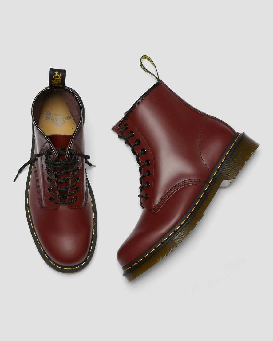 Dr Martens 1460 Smooth Leather Men's Ankle Boots Cherry Red Smooth Leather | ZWGEXI186