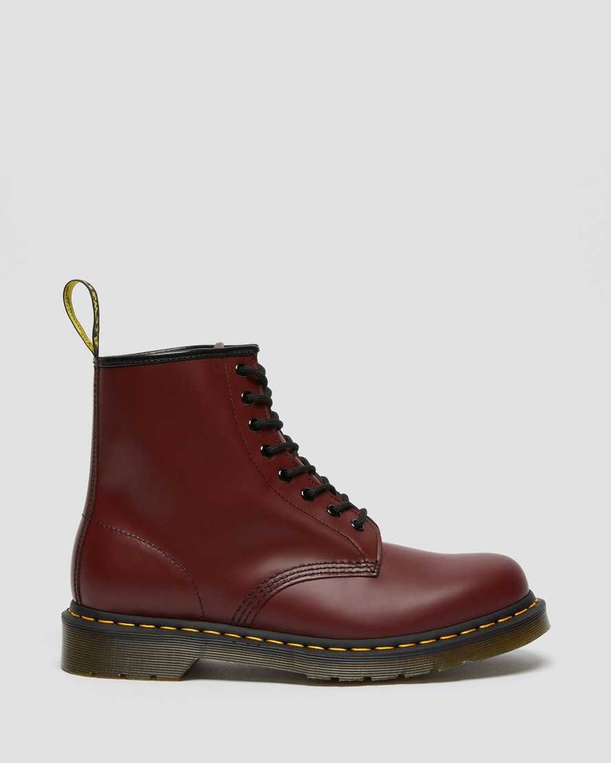 Dr Martens 1460 Smooth Leather Men's Ankle Boots Cherry Red Smooth Leather | ZWGEXI186