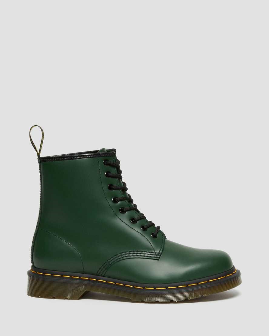 Dr Martens 1460 Smooth Leather Men's Lace Up Boots Green Smooth Leather | XMLQZI481