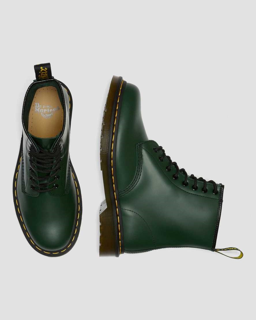 Dr Martens 1460 Smooth Leather Men's Lace Up Boots Green Smooth Leather | XMLQZI481