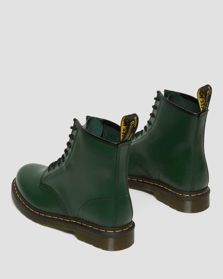 Dr Martens 1460 Smooth Leather Men's Lace Up Boots Green Smooth Leather | XMLQZI481