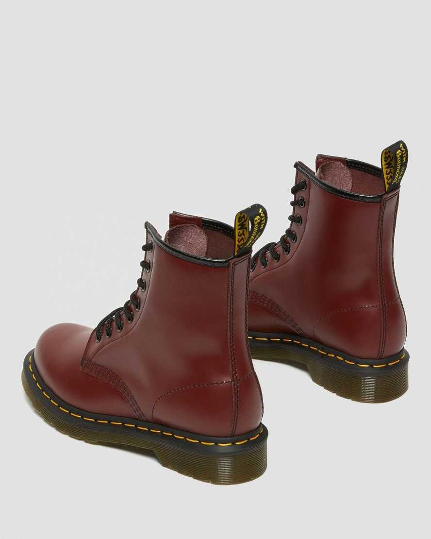 Dr Martens 1460 Smooth Leather Women's Ankle Boots Cherry Red Smooth Leather | EAXNML231