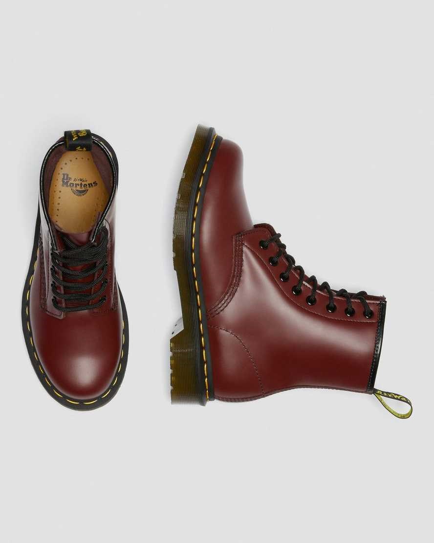 Dr Martens 1460 Smooth Leather Women's Ankle Boots Cherry Red Smooth Leather | EAXNML231