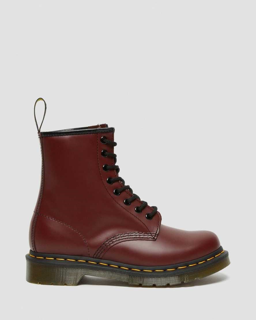 Dr Martens 1460 Smooth Leather Women's Ankle Boots Cherry Red Smooth Leather | EAXNML231