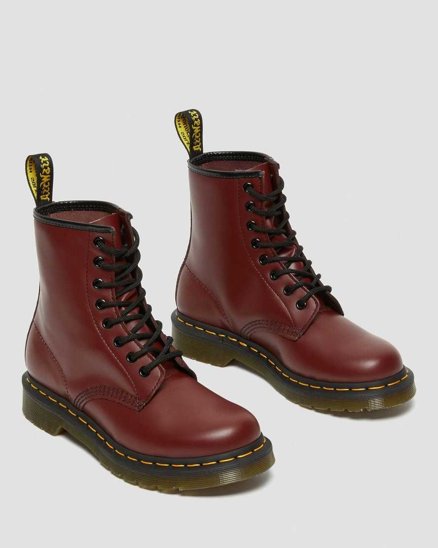 Dr Martens 1460 Smooth Leather Women's Ankle Boots Cherry Red Smooth Leather | EAXNML231