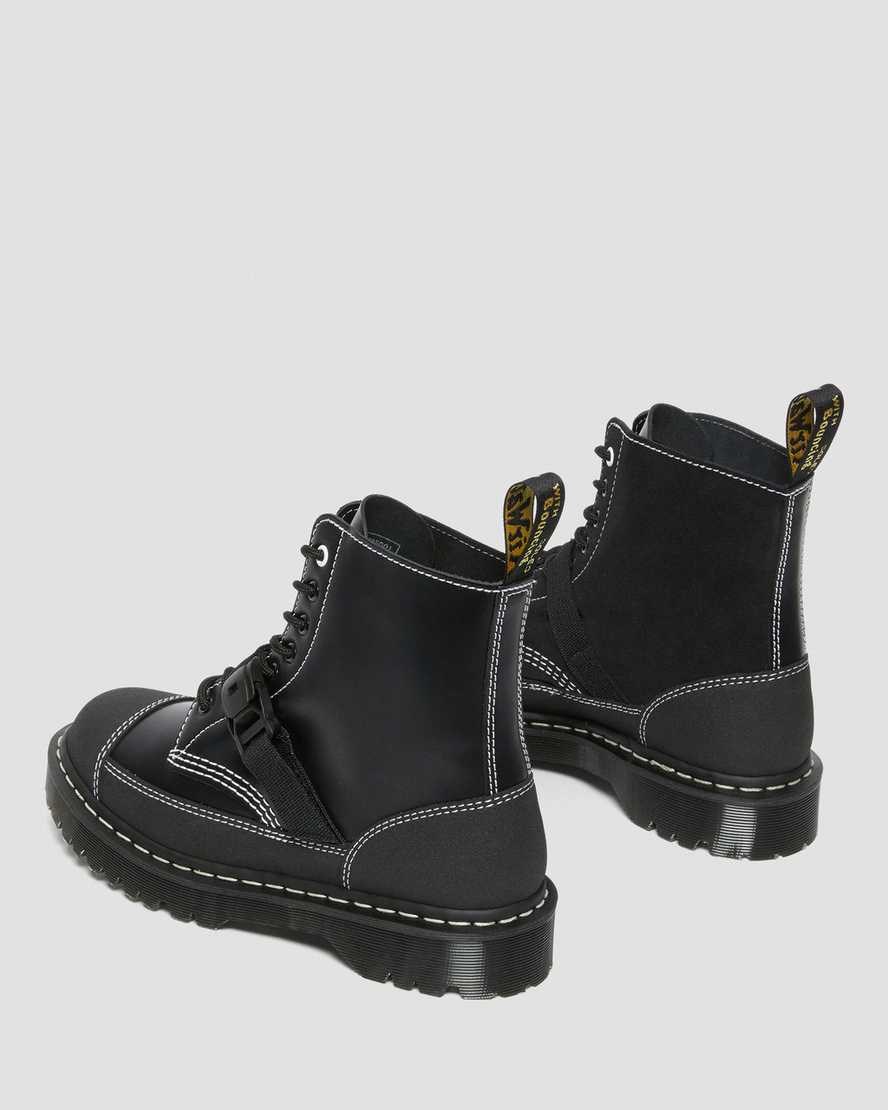 Dr Martens 1460 Tech Made in England Leather Men's Lace Up Boots Black Smooth Leather | AWUMSO821