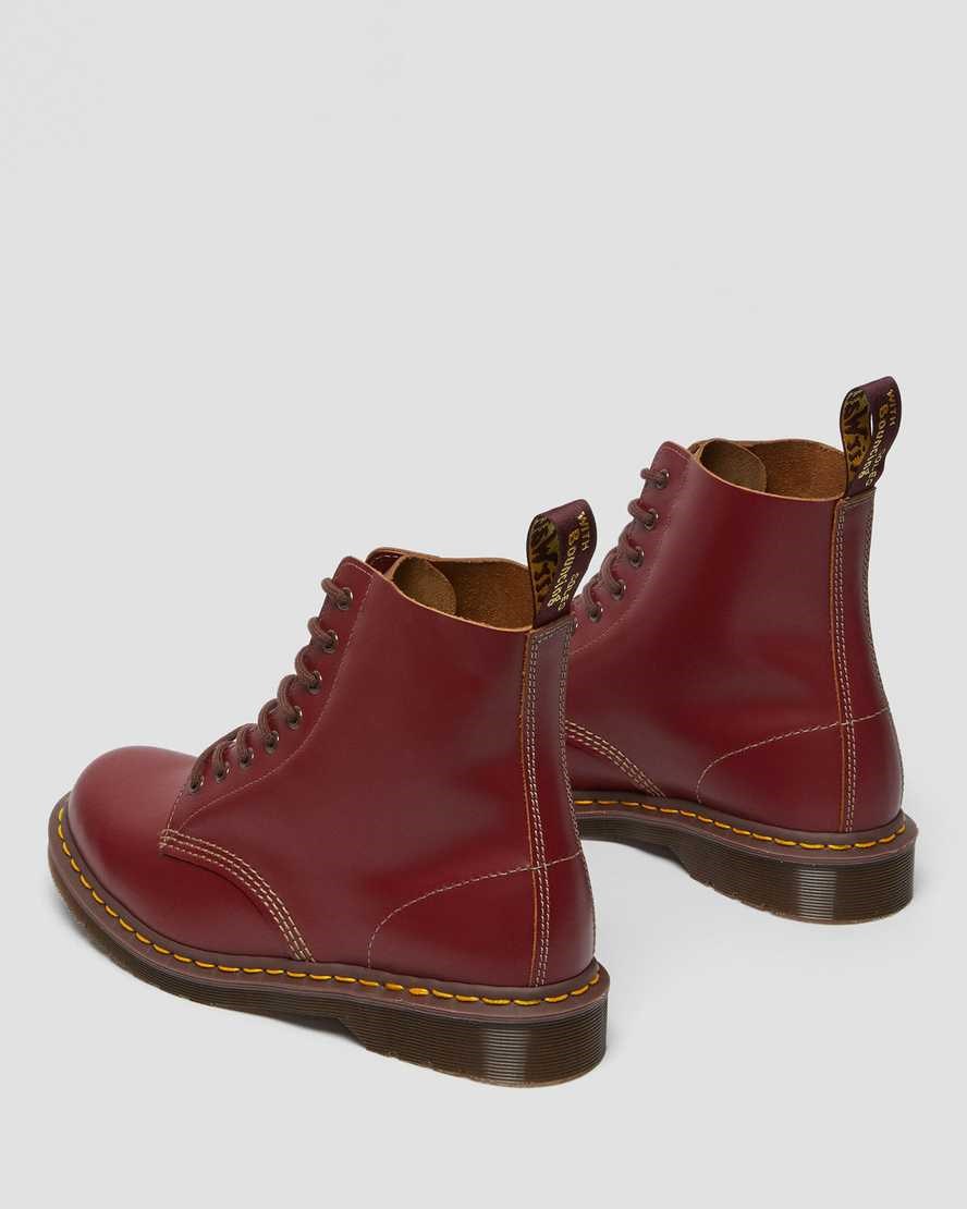 Dr Martens 1460 Vintage Made in England Women's Lace Up Boots Red Quilon | ESXWBZ576