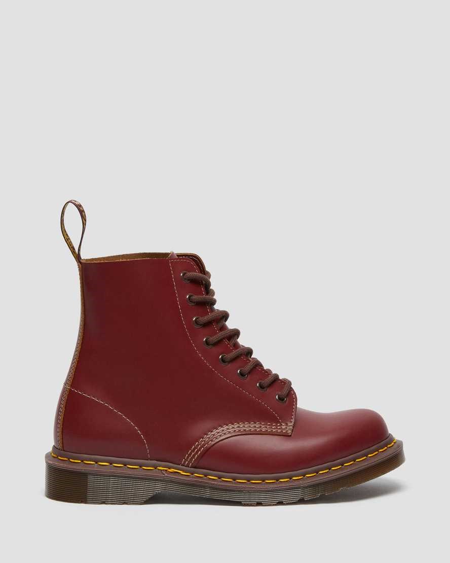 Dr Martens 1460 Vintage Made in England Women's Lace Up Boots Red Quilon | ESXWBZ576