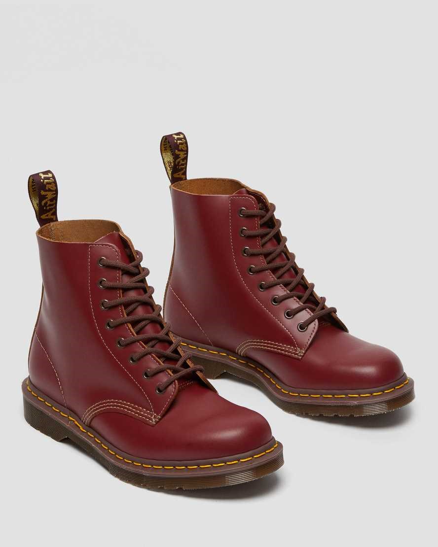 Dr Martens 1460 Vintage Made in England Women's Lace Up Boots Red Quilon | ESXWBZ576