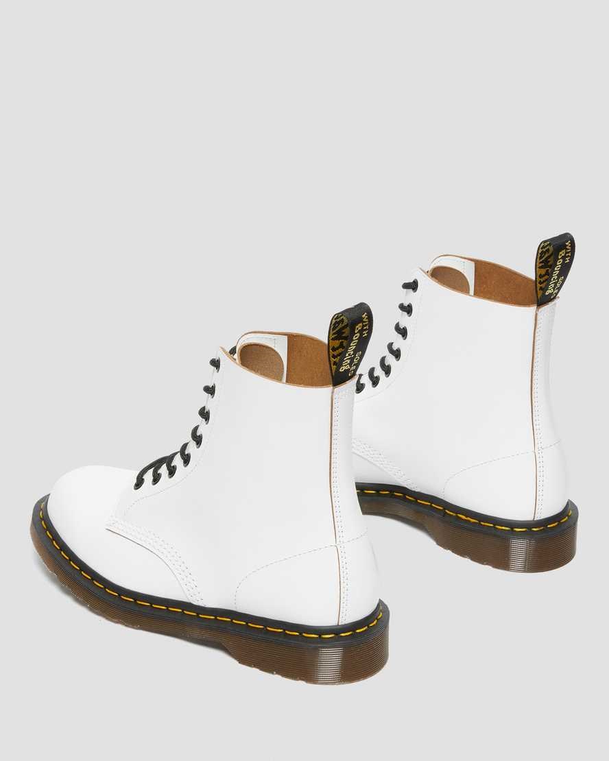 Dr Martens 1460 Vintage Made in England Men's Lace Up Boots White Quilon | PUVLMF724