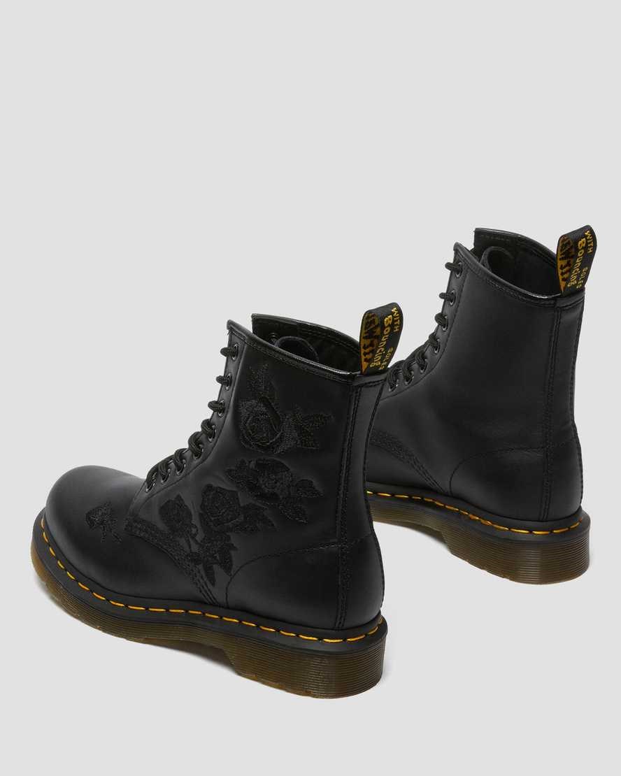 Dr Martens 1460 Vonda Mono Floral Women's Lace Up Boots Black Softy T | ZAEJNO329