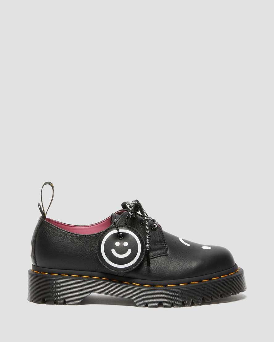 Dr Martens 1461 Bex Lazy Oaf Leather Women's Oxford Shoes Black Pisa | ZFMQDL413