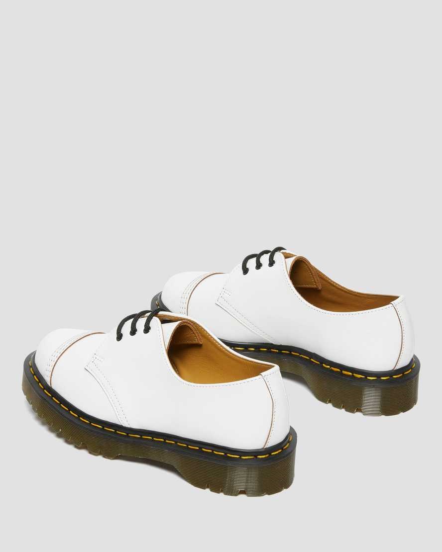 Dr Martens 1461 Bex Made in England Toe Cap Men's Oxford Shoes White Vintage Smooth | EKILTM206