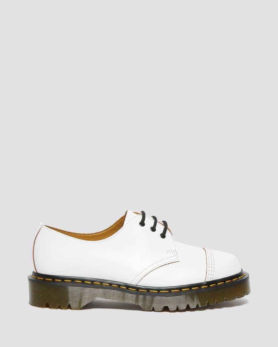 Dr Martens 1461 Bex Made in England Toe Cap Men's Oxford Shoes White Vintage Smooth | EKILTM206