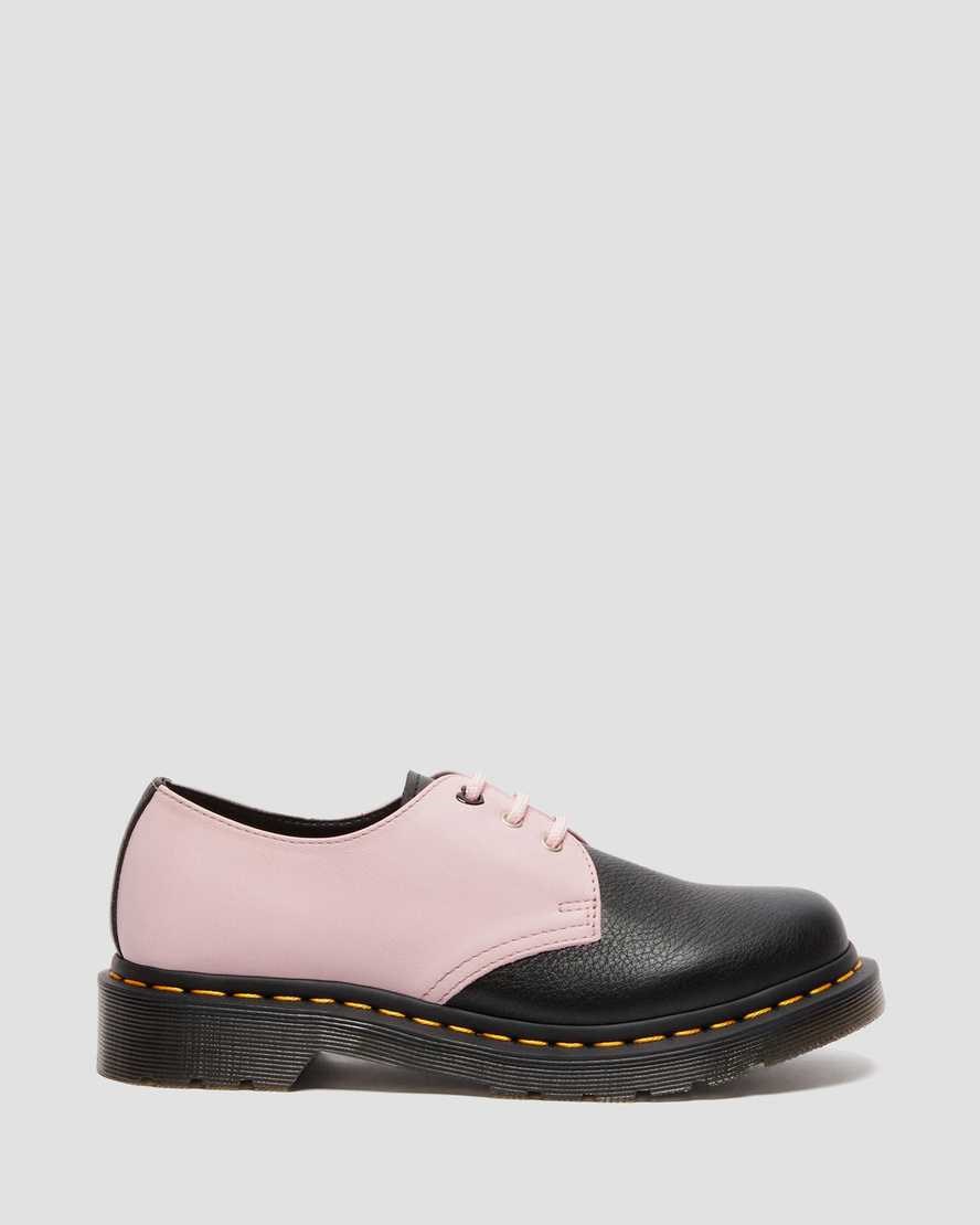 Dr Martens 1461 Contrast Virginia Leather Women's Oxford Shoes Black | TLHVSI679