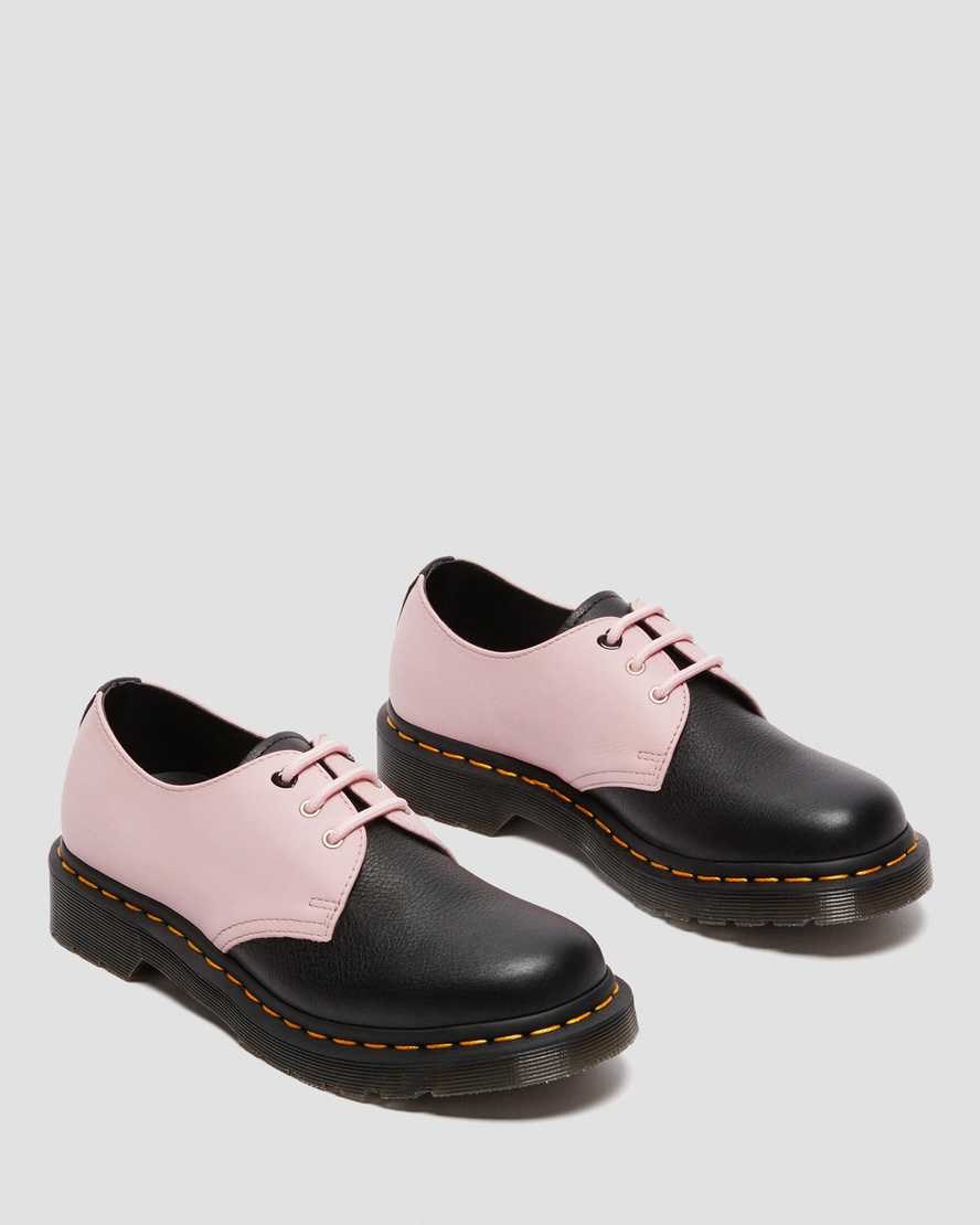 Dr Martens 1461 Contrast Virginia Leather Women's Oxford Shoes Black | TLHVSI679