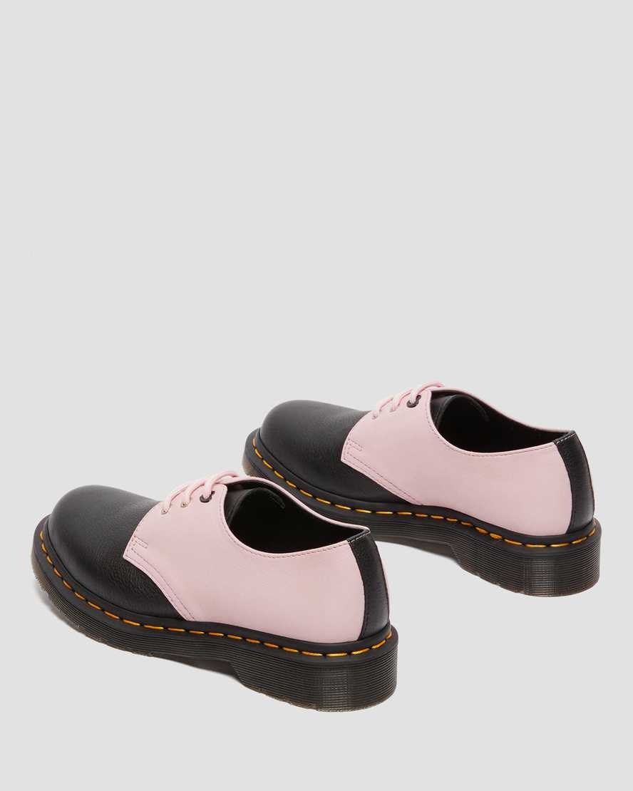 Dr Martens 1461 Contrast Virginia Leather Women's Oxford Shoes Black | TLHVSI679