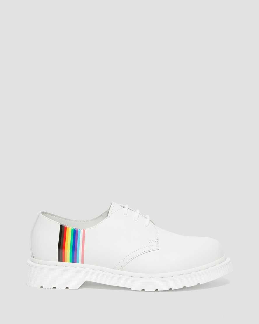 Dr Martens 1461 For Pride Smooth Leather Women's Oxford Shoes White Smooth Leather | EUGSHV084