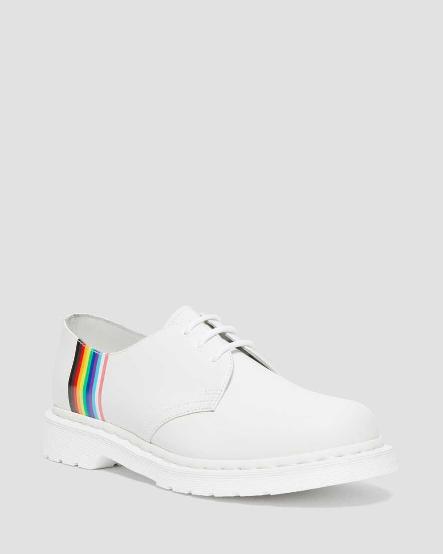 Dr Martens 1461 For Pride Smooth Leather Women's Oxford Shoes White Smooth Leather | EUGSHV084