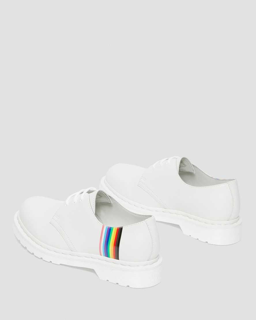 Dr Martens 1461 For Pride Smooth Leather Women's Oxford Shoes White Smooth Leather | EUGSHV084